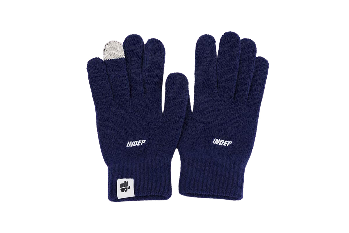 Indep Logo Knitted Gloves(Navy)